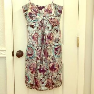 Metallic Nicole Miller Strapless Dress